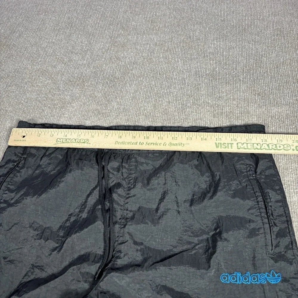 Vintage Adidas‎ Originals Track Pants Mens M Black Windbreaker Fleece Lined
